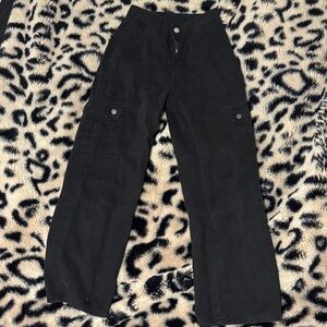 Black Cargo Utility Pants